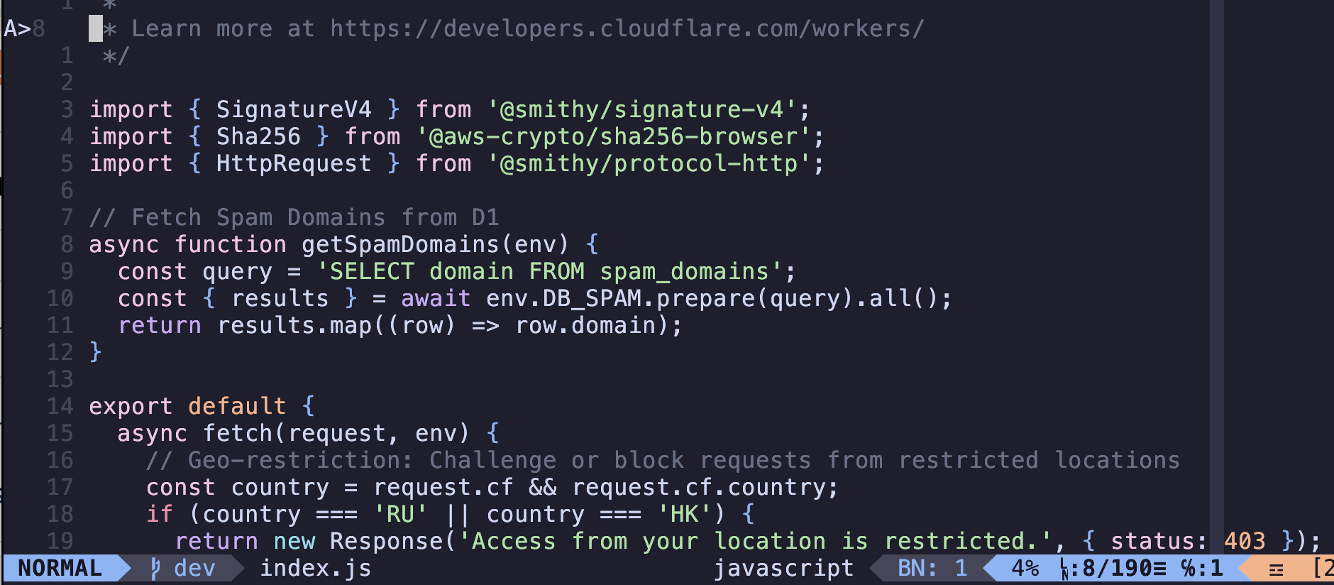 prettier javascript file